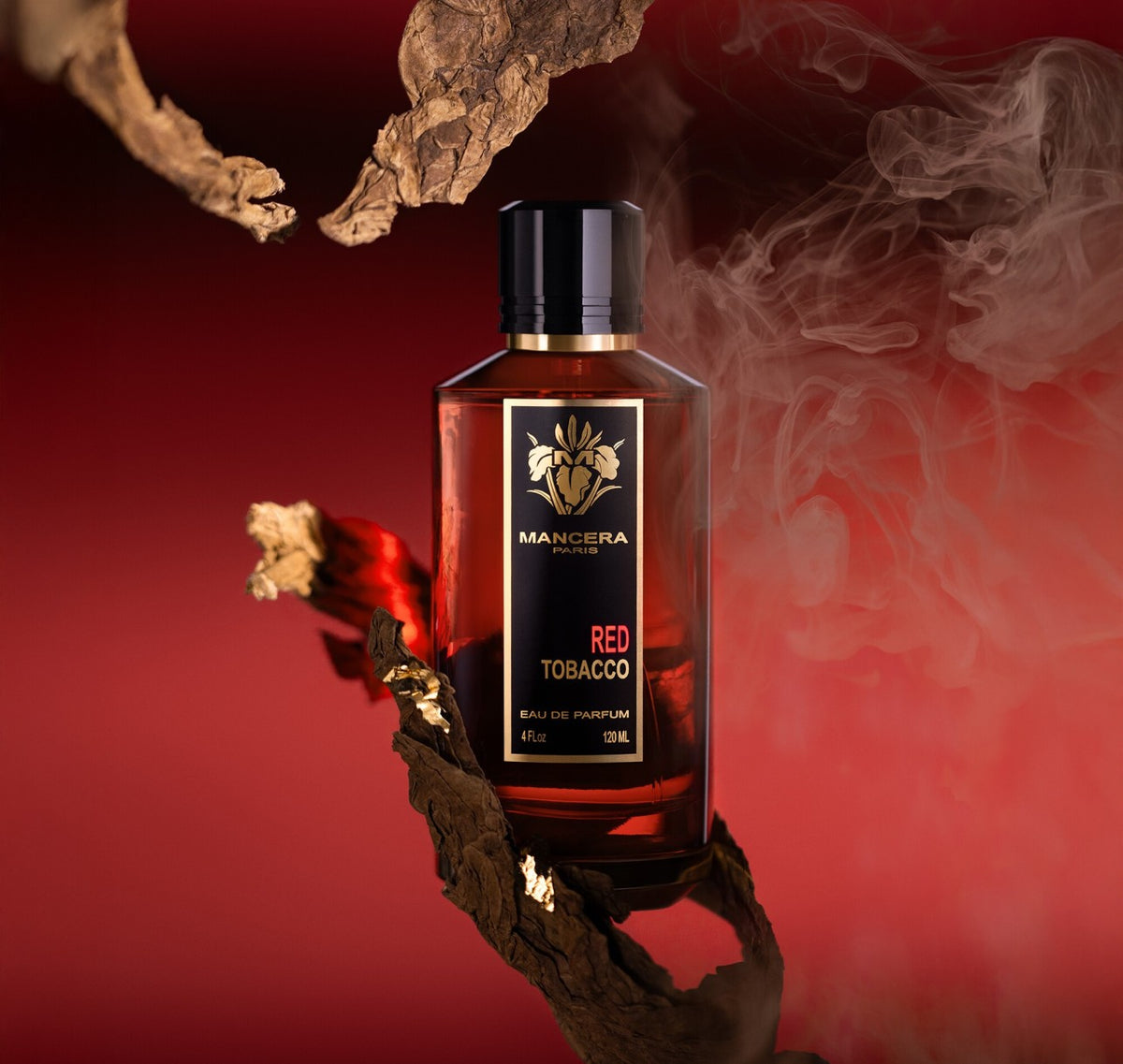 Mancera Red Tobacco, flacon Eau de Parfum 120 ml, gourmand oriental tabac et miel